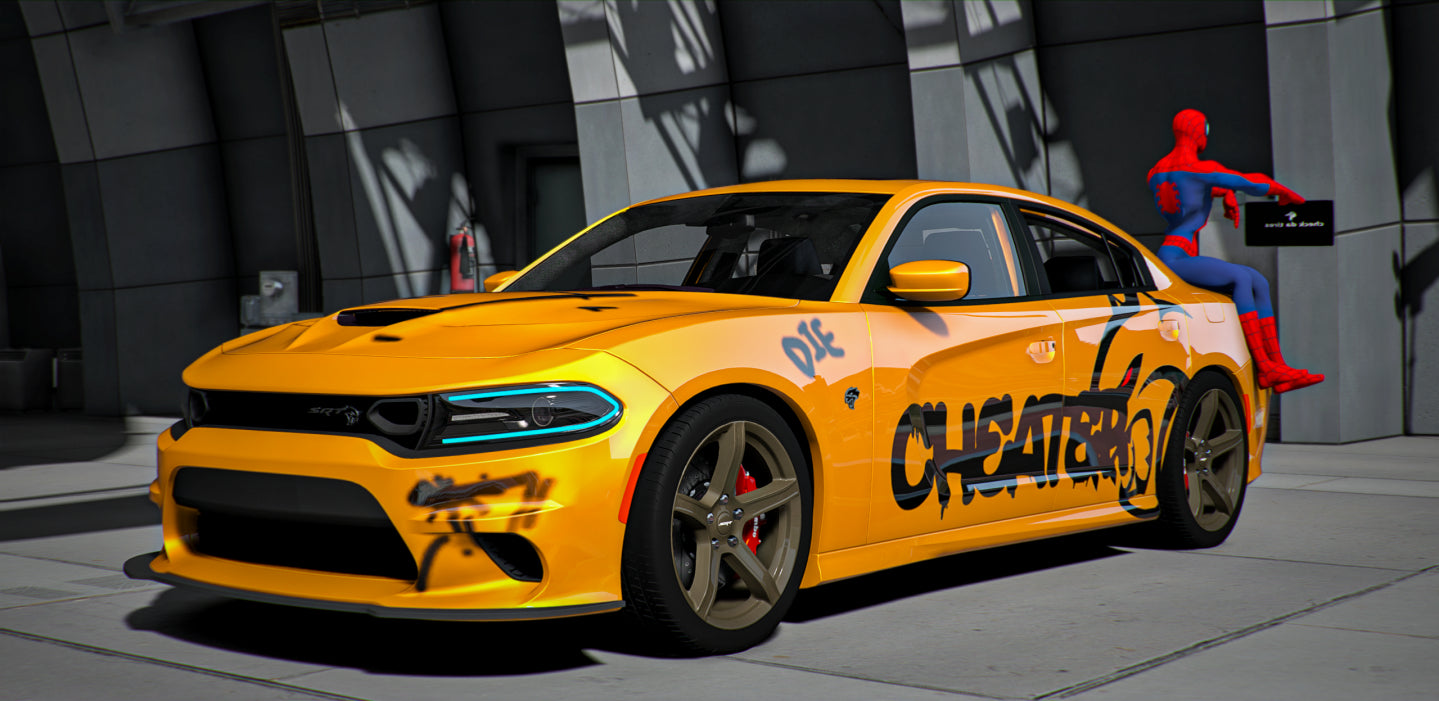 Dodge SRT Hellcat Cheater Bomb Graffiti Edition + Spiderman