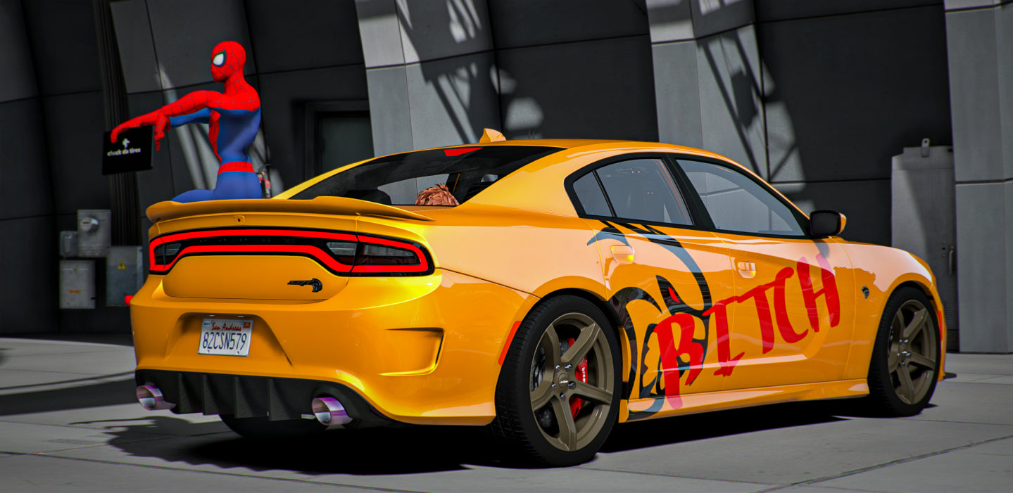 Dodge SRT Hellcat Cheater Bomb Graffiti Edition + Spiderman