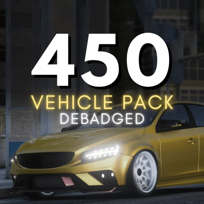 (450 CARS) Debadged Vehicle Pack